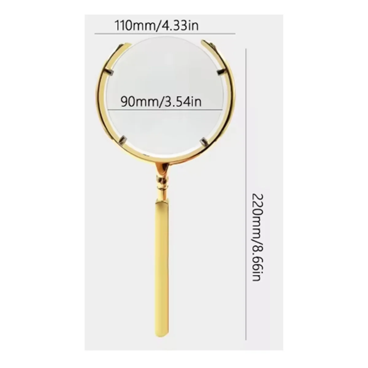 AA98 Glass 6X Lens Opening Metal Frame Loupe for Inspection Jewelry Stamp Reading Magnifier