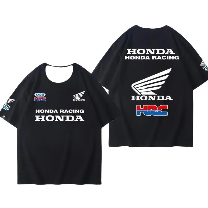 

Мотоциклетная футболка Honda, мужская свободная повседневная футболка с короткими рукавами и принтом Never Give
