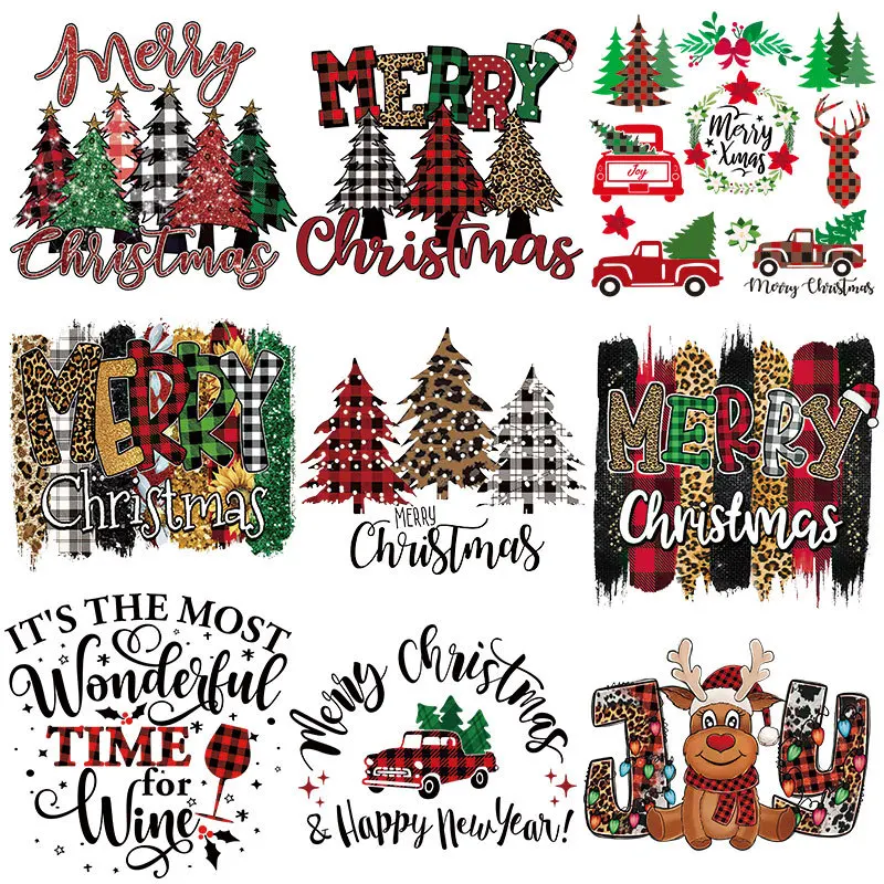 NEW Christmas hot stickers, hooded sweatshirts, hot pressed stickers, clothing stickers, ironing stickers for handicrafts and ha