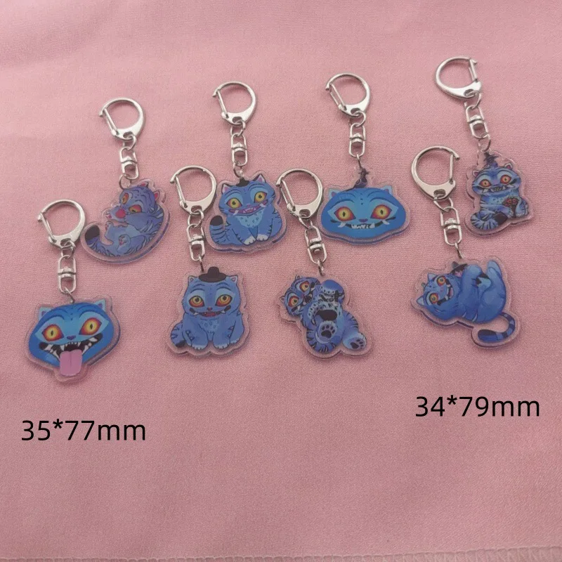 8pcs acrylic cute cat keychain, the best gift image 6