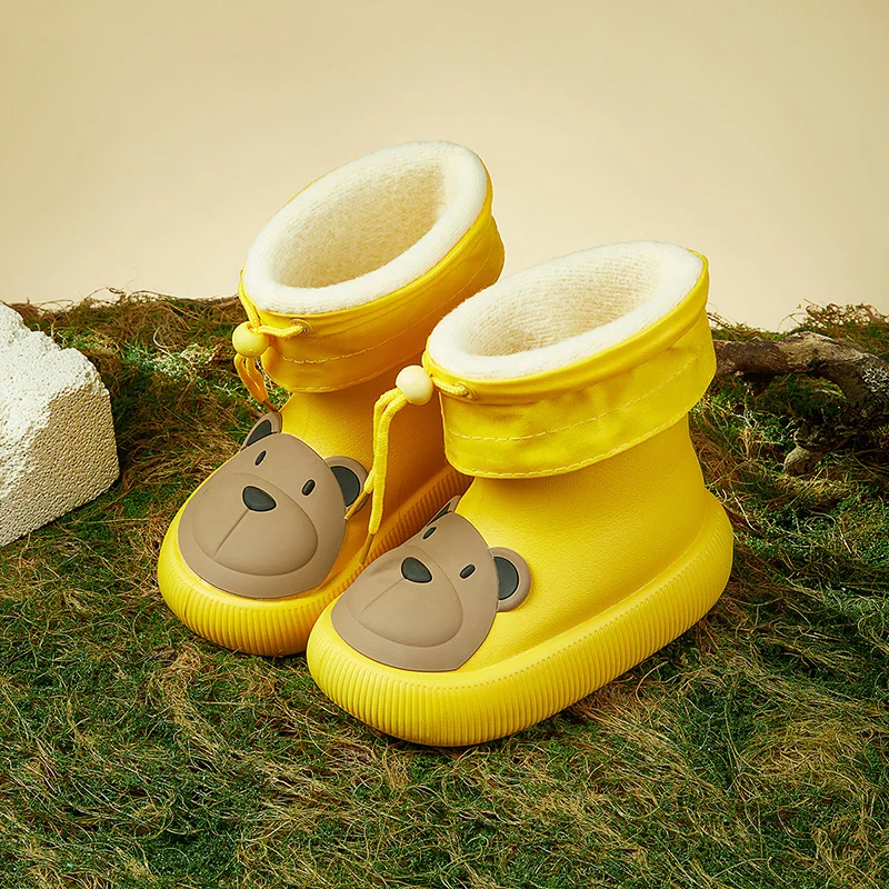 Botas de lluvia de Mario para niños y niñas, zapatos de goma antideslizantes, impermeables, bonitos dibujos animados, Invierno