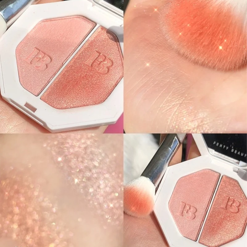 Make-up Matte Two Color Highlight 3D Diamond Streamer Powder Gloss Lip Glaze Multi Color Moisturizing Shiny Lip Gloss Cosmetics