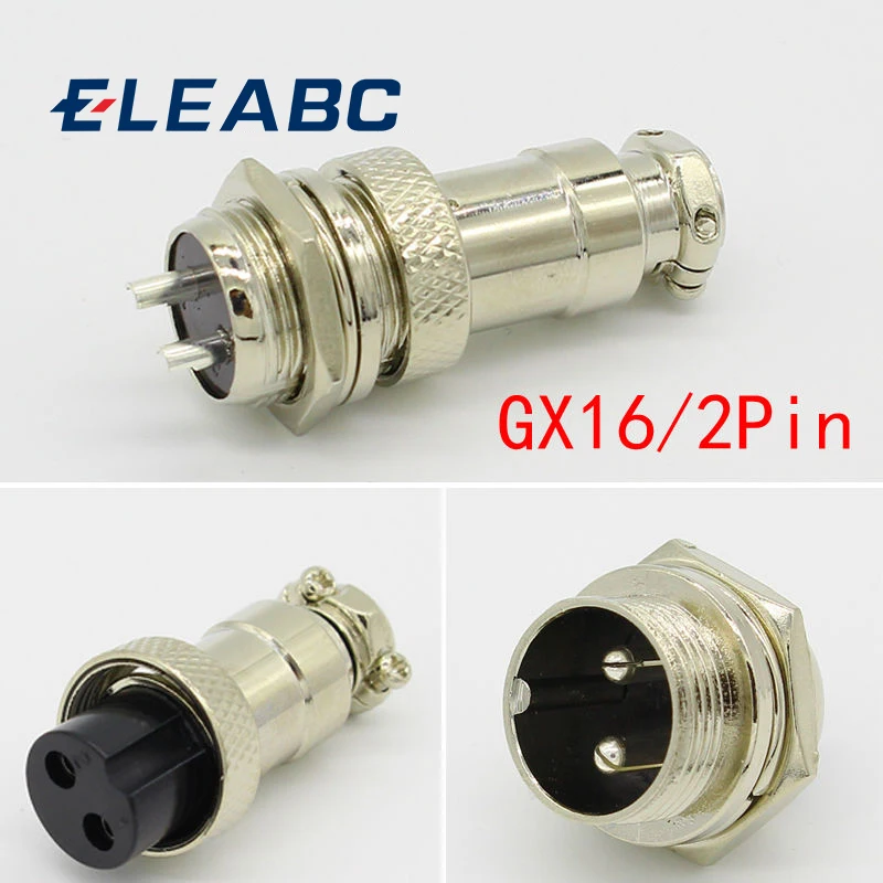 1set GX16 2 Pin Male & Female Diameter 16mm Wire Panel Connector L70 GX16 Circular Connector Aviation Socket Plug