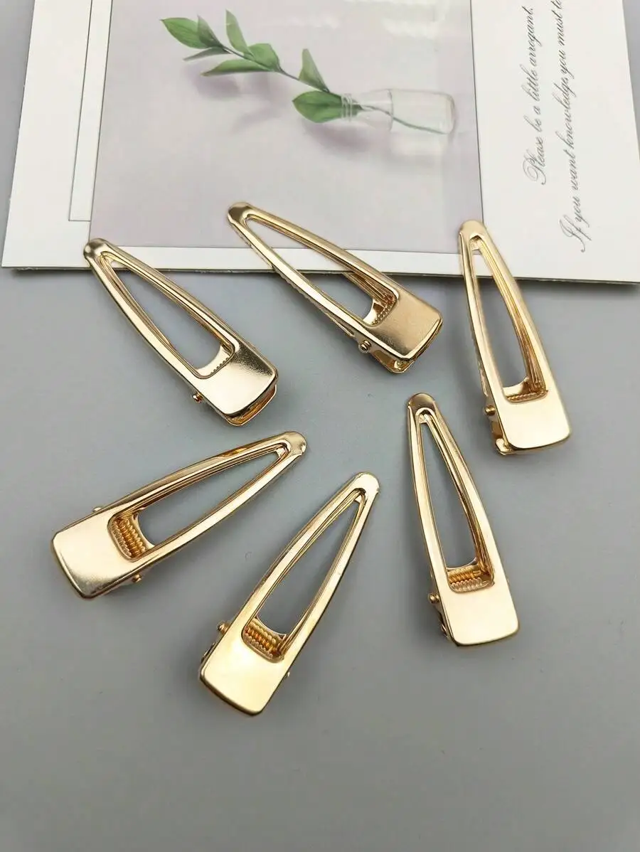 

6pcs Women Solid Casual Alligator Hair Clips Claw Barrettes For Daily Use