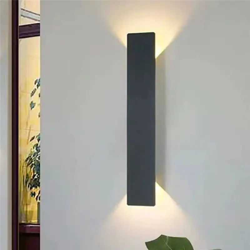 DT17 LED Indoor Outdoor Wall Lamps Up and Down Wall Lights, IP65 Waterproof Wall Sconce for Patio Bedroom, Black Aluminum