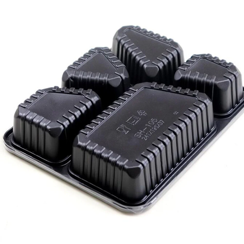 

15pcs 5 Compartment Meal Prep Containers with Lids Stackable Food Storage Box Microwave Safe Lunch Box for Shop Restaurant (Blac