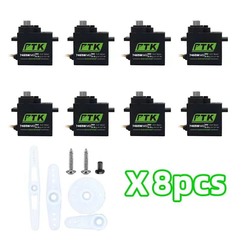 PTK 7465W MG 9g Digital-Servo mit Metallgetriebe, wasserdicht, HV, 5 kg, für RC-Flugzeuge, Helikopter, Roboter, 180° ° 1/8 Servo