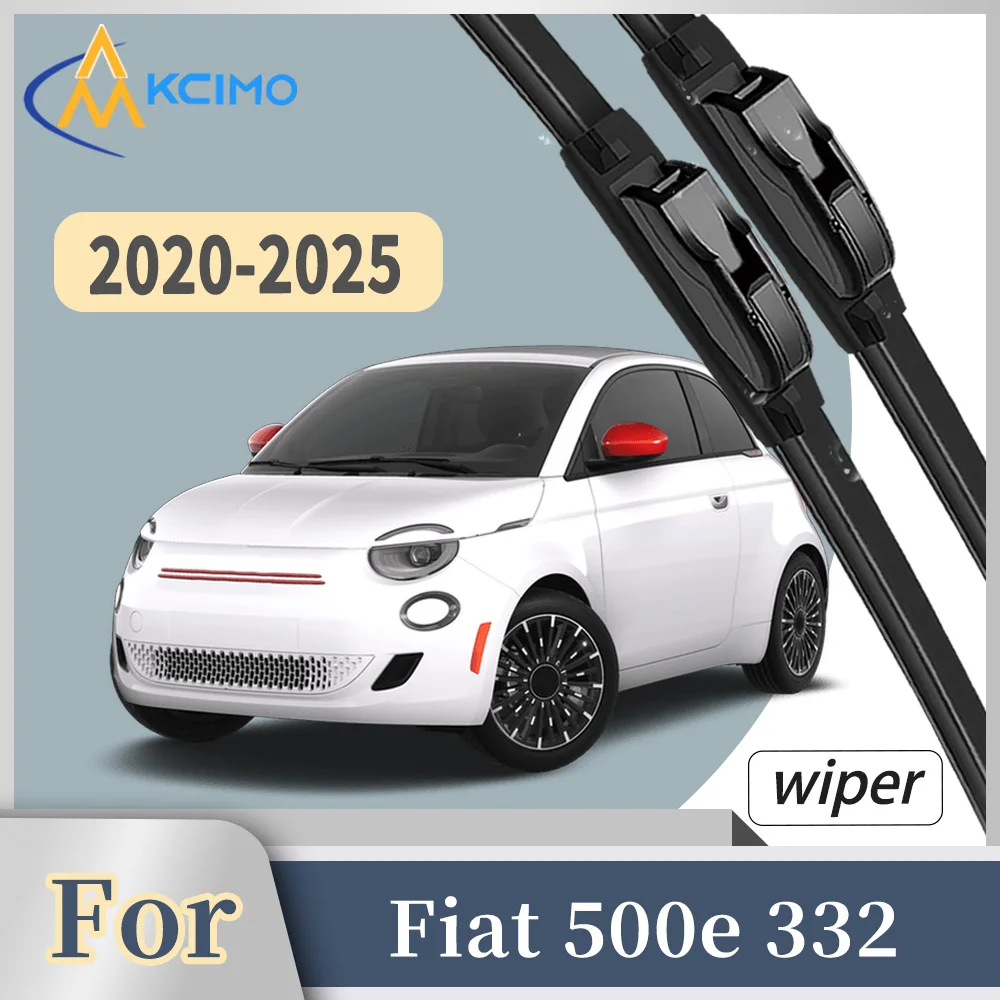 

Premium Rubber Front Windscreen Wiper Blades For Fiat 500e 332 2020-2025 Quiet Smooth Wiping Waterproof Windshield Kit 2Pcs