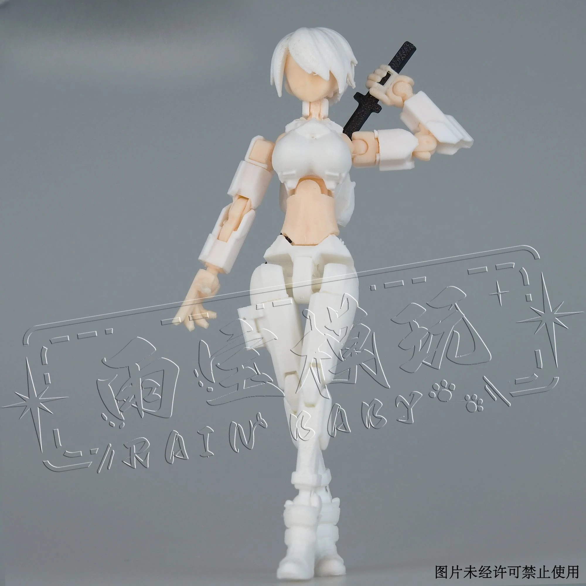 شخصية نسائية مفصلية مطبوعة ثلاثية الأبعاد قابلة للتمرين - لعبة تعليمية بلاستيكية بأجنحة التنين والذيل نموذج إبداعي