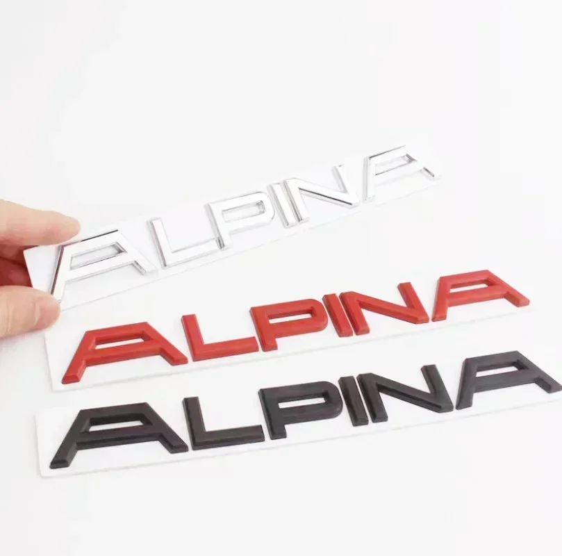 3D Metal Chrome Black Alpina Letters Rear Boot Trunk Stickers Fender Emblem Badge Decals B7 B6 D4 D5 Car Styling Accessories