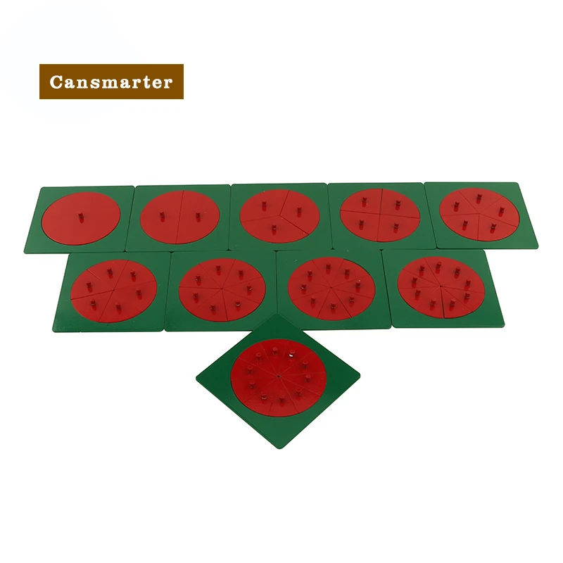 Montessori Mateirals Metal Fraction Circles Square Triangle Preschool Jigsaw Puzzle Know Shape Math Toy