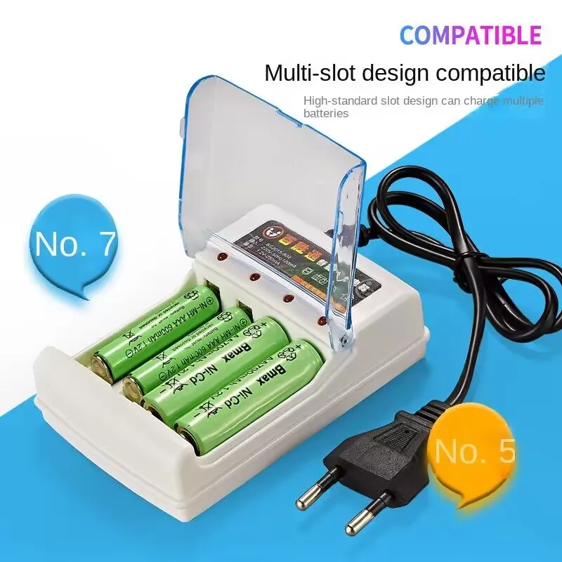 220V Ni-Cd Fast Battery Charger 4 Slots AA  AAA Rechargeable Smart Charger US / EU Plug for 1.2V Battery Charging