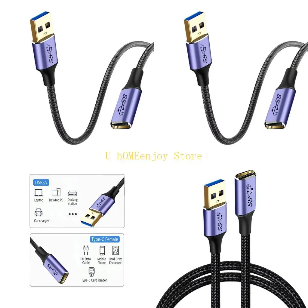 B0KF Short Long USB 3 0 A Male To USB C Female Data Sync Cable Wire Multiple Length For Mouse Flash Drive Reader