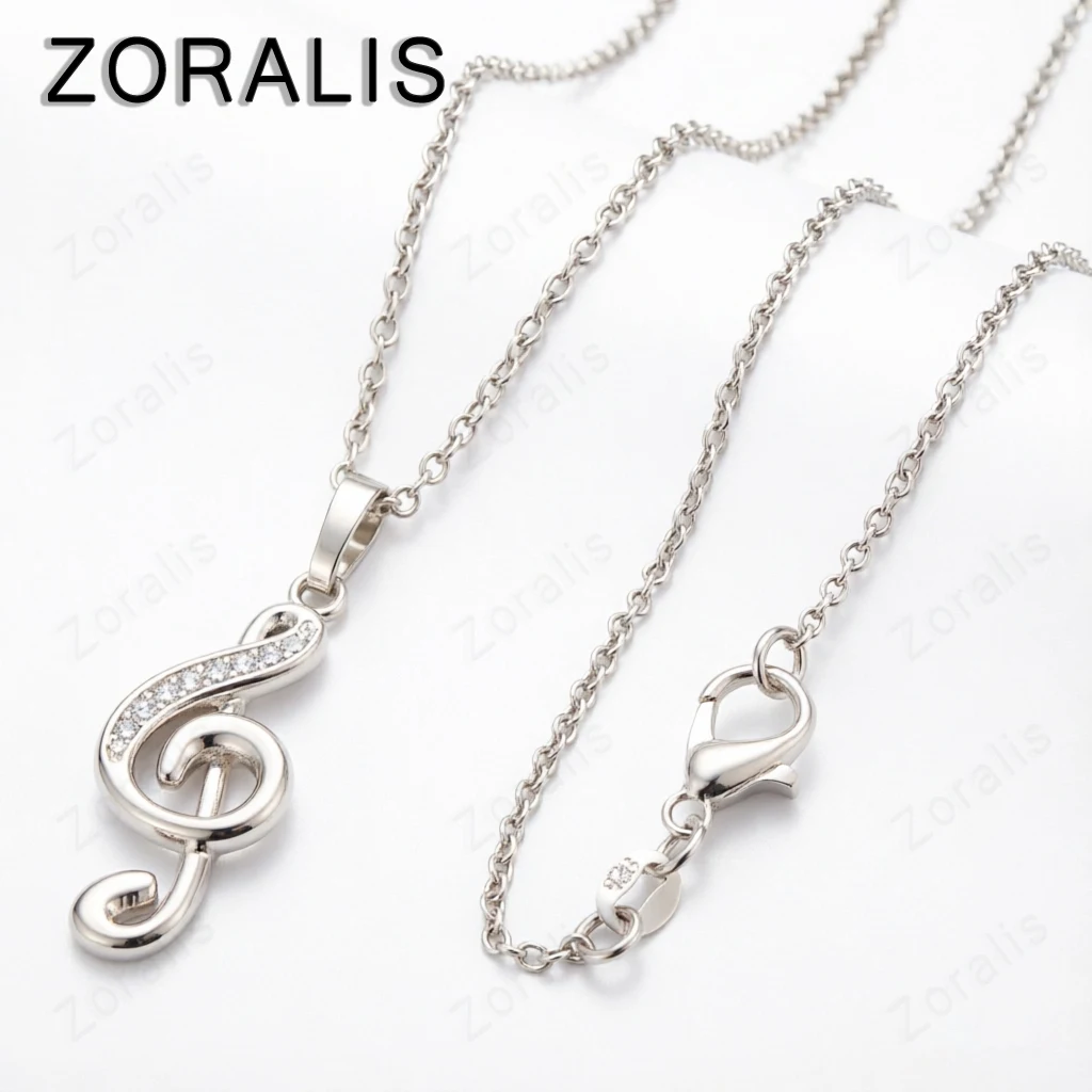 18K Gold Wedding Party Jewelry Wholesale Women Creative Music Symbol Pendant Stone Female Fashion