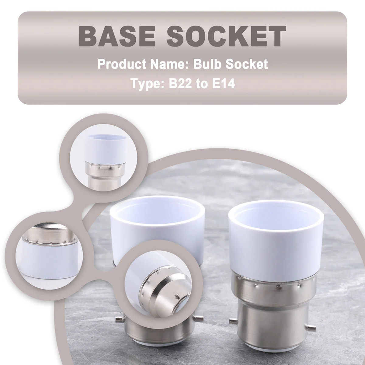 Nuevo AC 220V B22 a E14 Base enchufe lámpara bombilla adaptador soporte 4 Uds