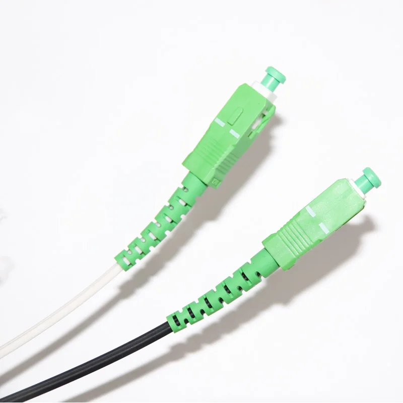 500M Indoor Outdoor 2 Steel Wire 2 Core G657A FTTH Fiber Optic Drop Patch Cord Cable with SC APC Connector