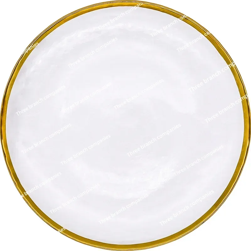 

13 Inch Wholesale Charger Plate Gold Rim Glass Charger Plate Rim Gold Wedding Wholesale Charger Plates