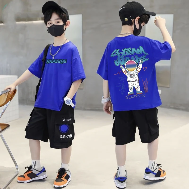New Summer Kids Clothes Korean Fashion Print Short Sleeve Tops Tees Boys Girls Clothes 100%Cotton Cartoon T Shirts Children