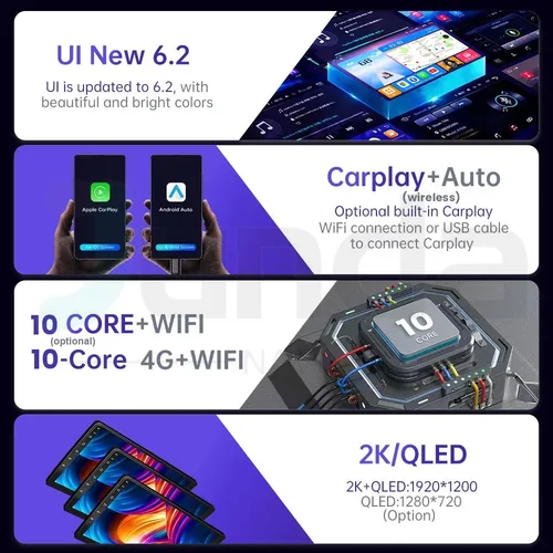 Imagen 2 del producto Android 15 carplay para Mitsubishi Lancer 10 CY 2007 - 2013 Radio de coche reproductor de vídeo Multimedia estéreo WIFI + navegación 4G GPS DVD