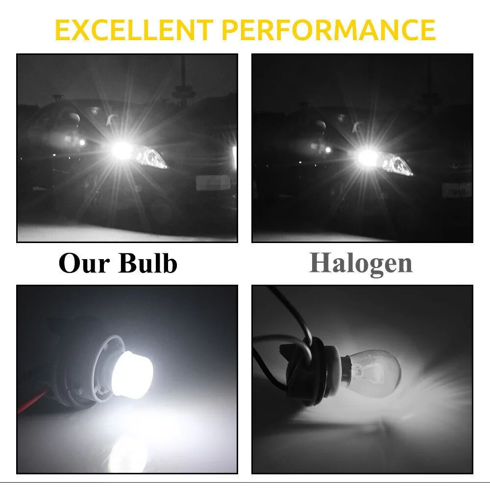 2/4/10ชิ้น1156 BA15S /1157 BAY15D หลอดไฟ LED ไฟเบรคหลังรถสัญญาณไฟเลี้ยวสีขาว/เหลือง/แดง