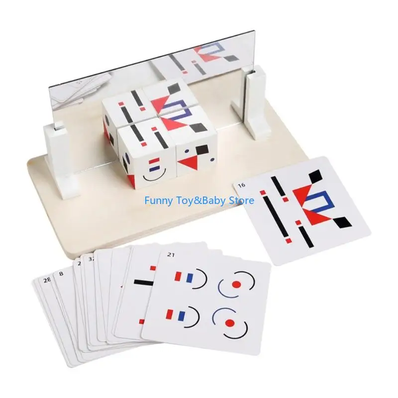 

Деревянные зеркальные блоки, геометрическая игрушка-головоломка, обучающая образовательная игрушка STEM для детей 3+ лет C90B