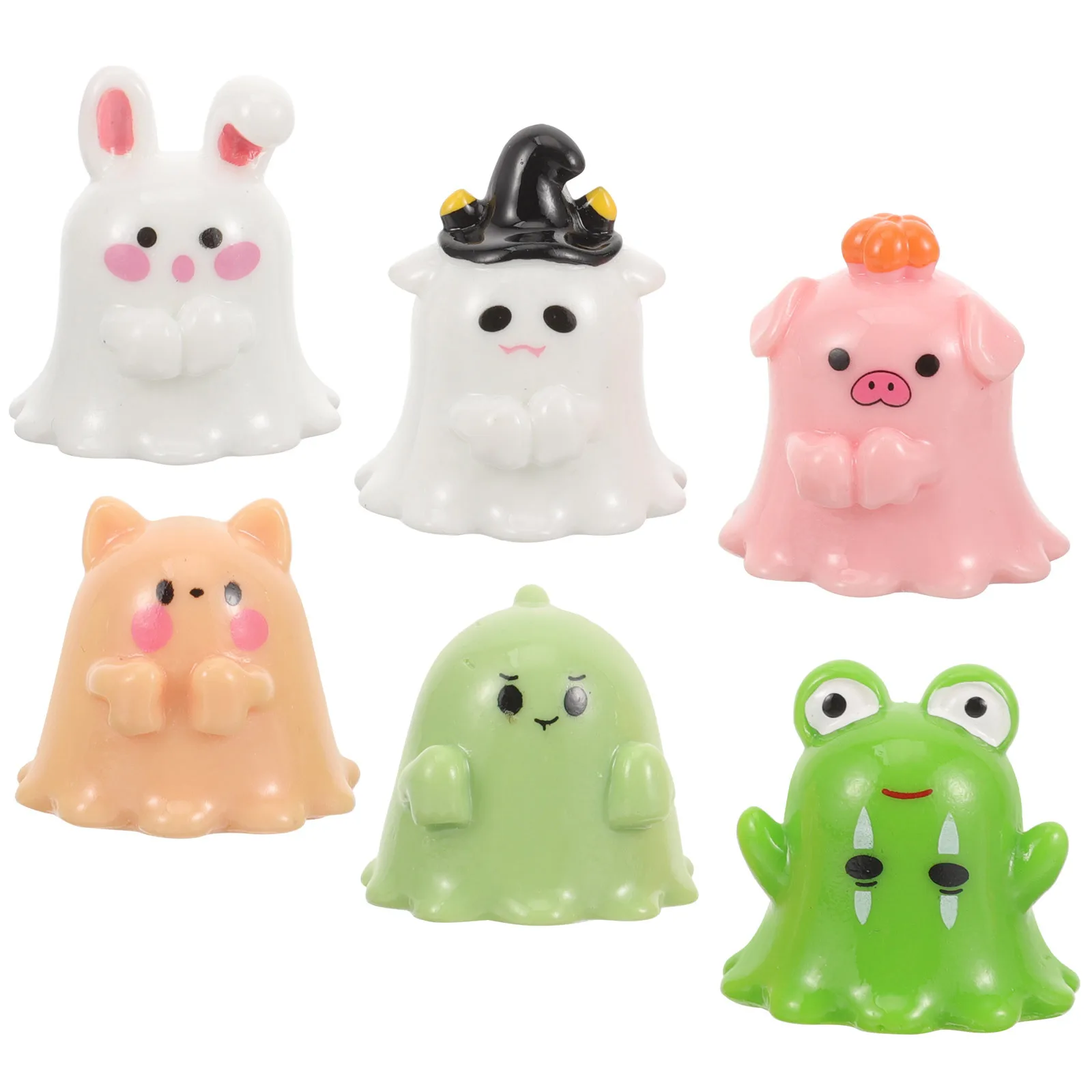 

6Pcs Mini Animal Statues Resin Craft Halloween Micro Landscape Garden Decoration Small Sculptures Miniature Animal Figurines