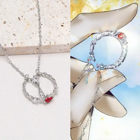 Colar de Anel Anime TGCF Xie Lian Hua Cheng: Acessório de Joalheria para Cosplay, Presente para Fãs e Colecionadores