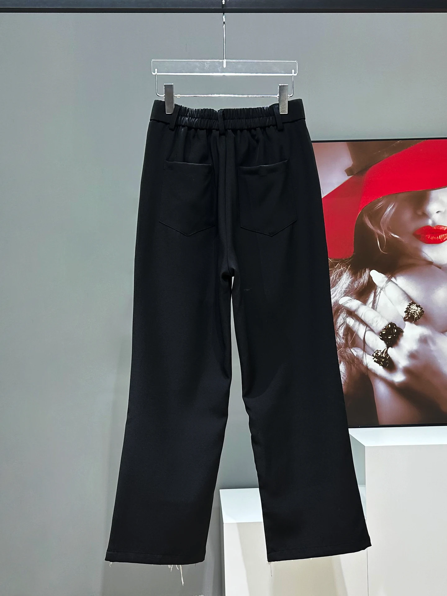 Men's 2025 Fashion High Street Pocket Decorative Denim Spliced Trousers Men's Handsome Straight Pants Trendy Male Loose Trousers