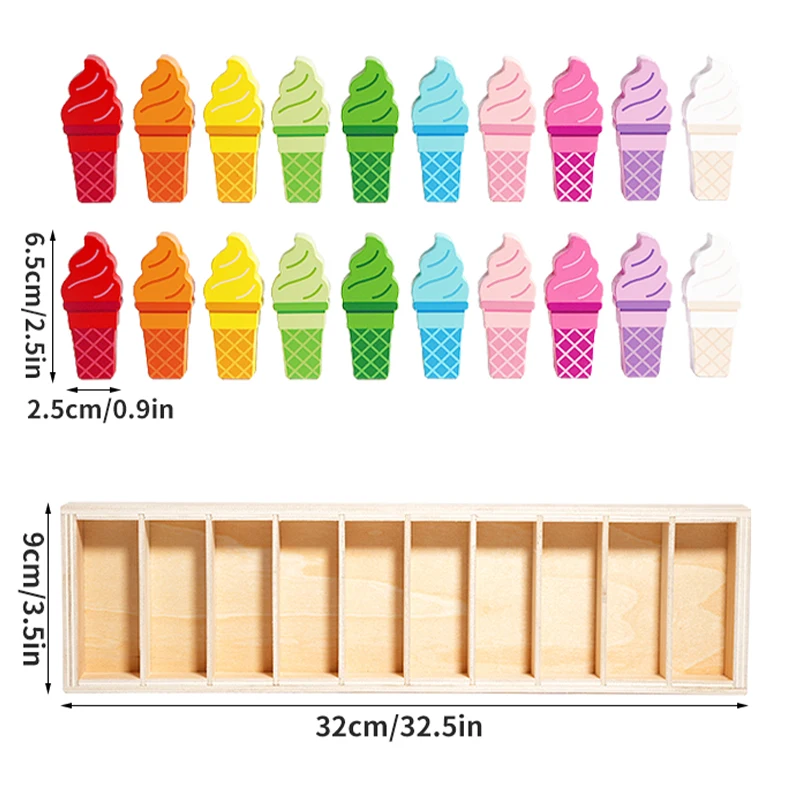 الإبداعية الآيس كريم مطابقة لعبة تفاعلية الذاكرة الدماغ التدريب اللون الإدراك تعلم ألعاب تعليمية للأطفال بنين بنات