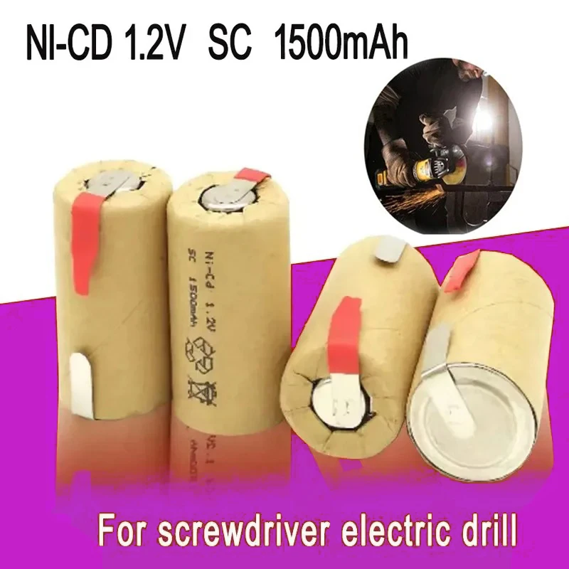 Nicd 1.2V 1500mAh Screwdriver Electric Drill Battery Rechargeable for Power Construction Tools Woodworker Diy SUBC Power Bank