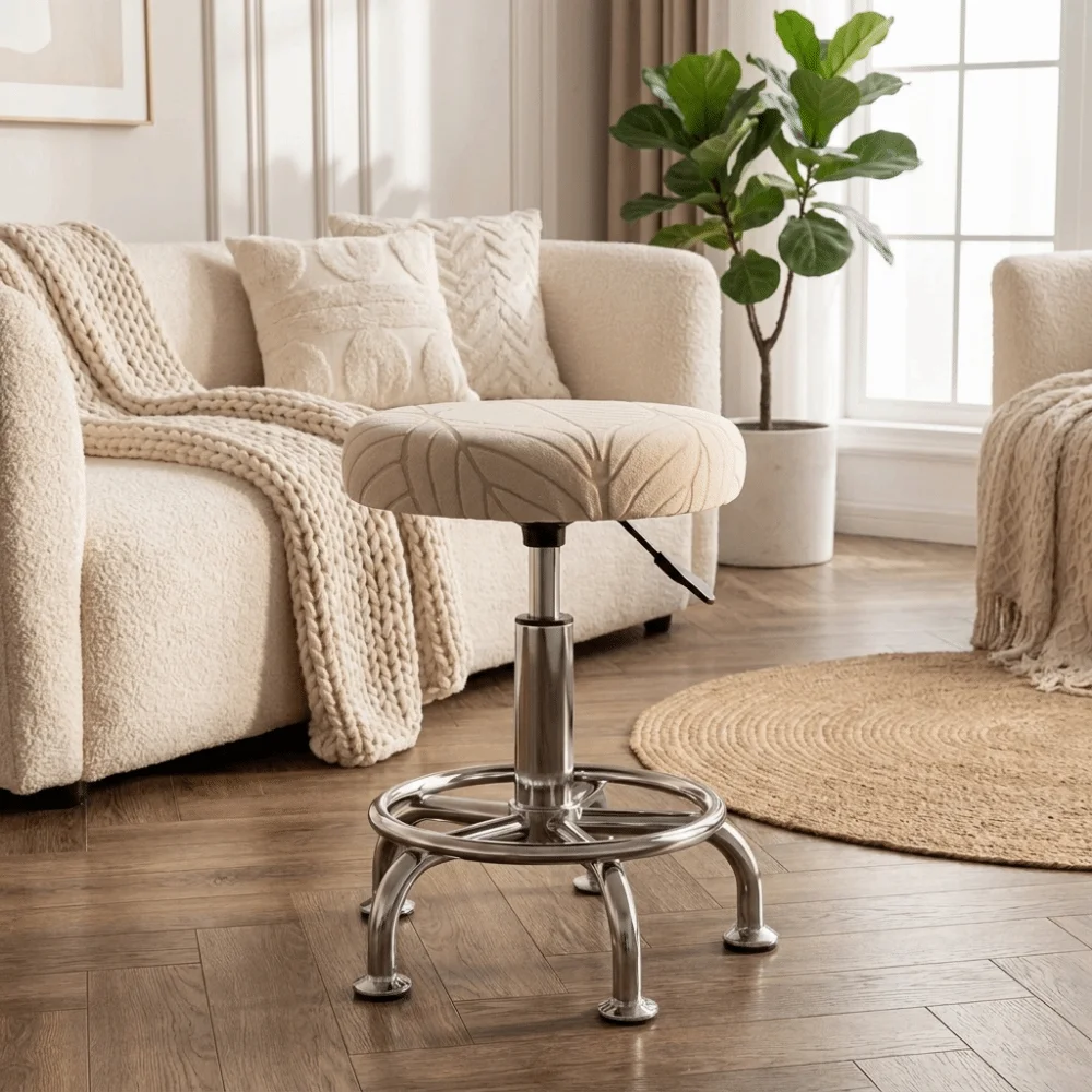 Stretch Fit Stretchable Bar Round Stool Cover Breathable Thickened Seat Protector Dust-proof Soft Chair Slipcover Bar Setting