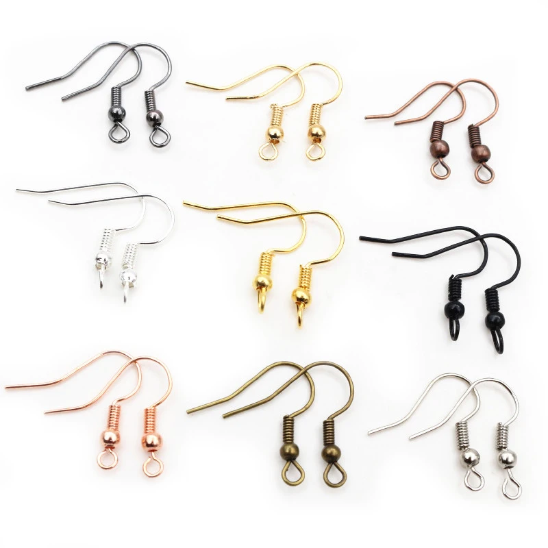 100pcs/lot 20x17mm 2-Styles Metal Earrings Clasp Hooks Fittings DIY Jewelry Making Findings Accessories Earwire Hook Ear Jewelry