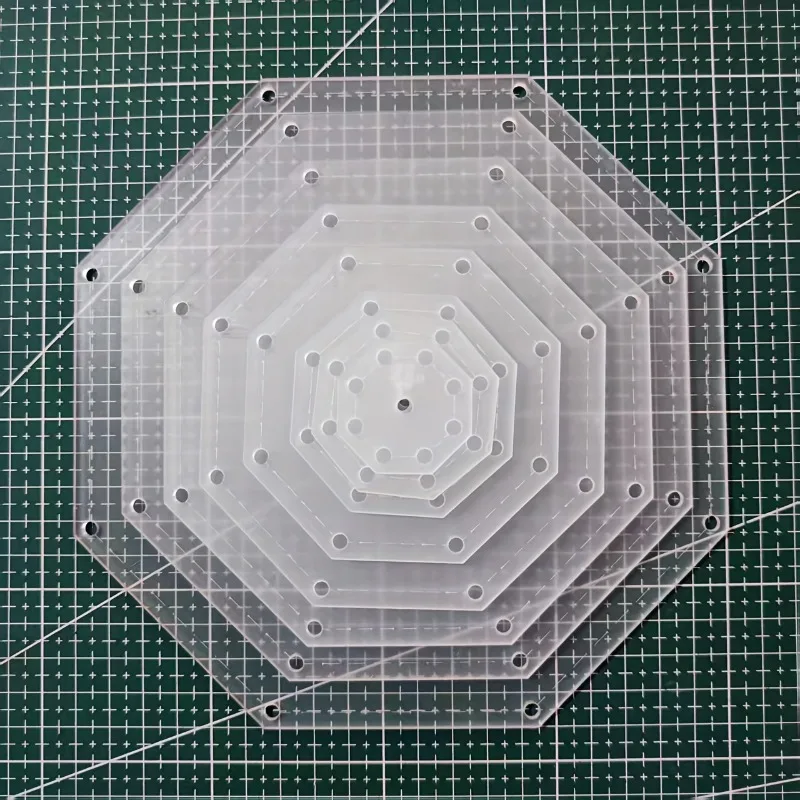 8Pcs Hexagon Quilting Template Set for Sewing Crafts