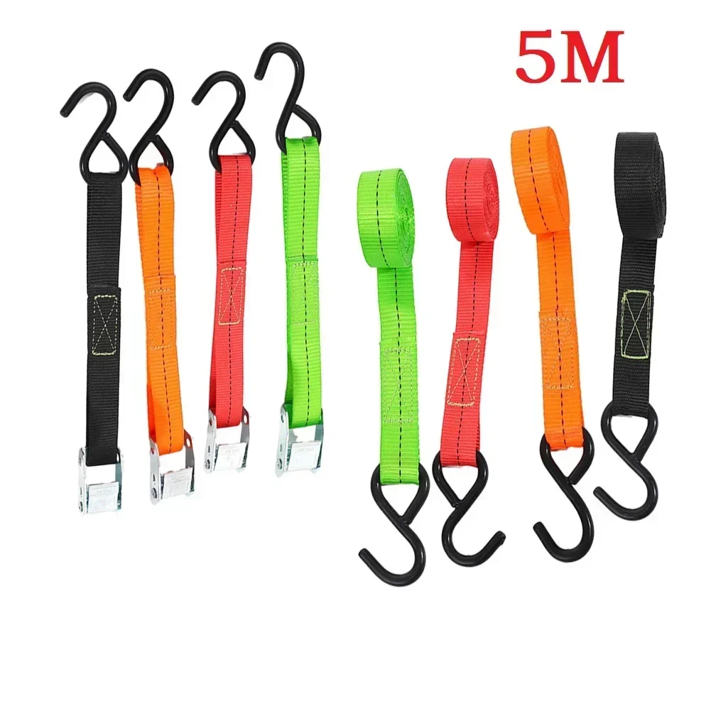 1pc Strong Ratchet Belt 5M Car Cargo Strap Tension Rope Tie Down Strap Adjustment Belt For Luggage Fixing Holder Accessories