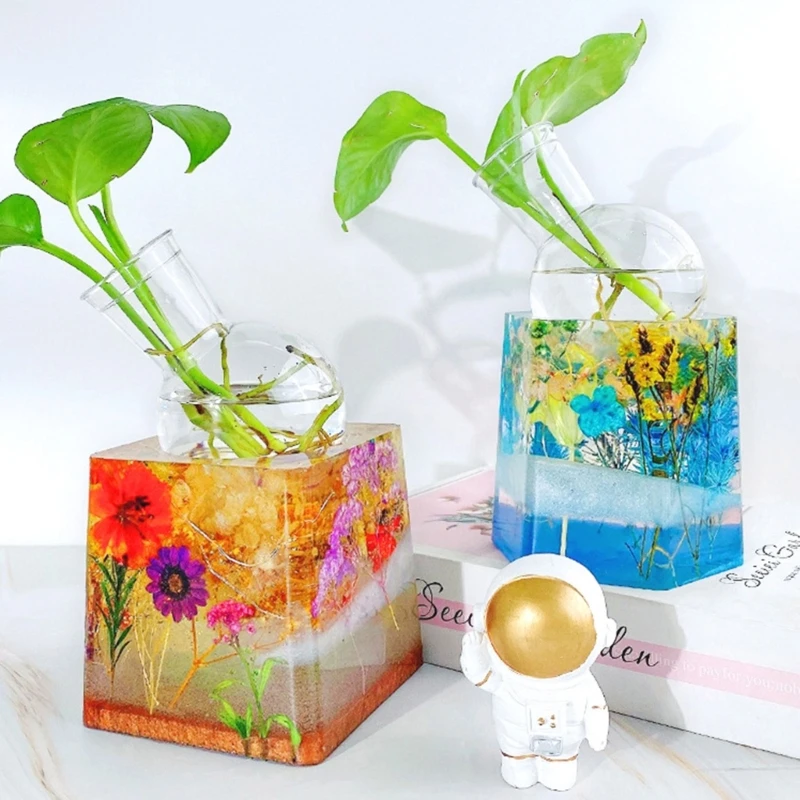 Hydroponics Planter Silicone Mold Set for Home Office Desk Décor Vase Resin Mold Hydroponics Planter Silicone Mold Set for Home