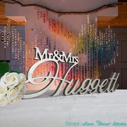 Customized Wedding Table Sign, Big Centerpiece Decoration, Personalized Sign, Mr and Mrs, Last Name, Family Name