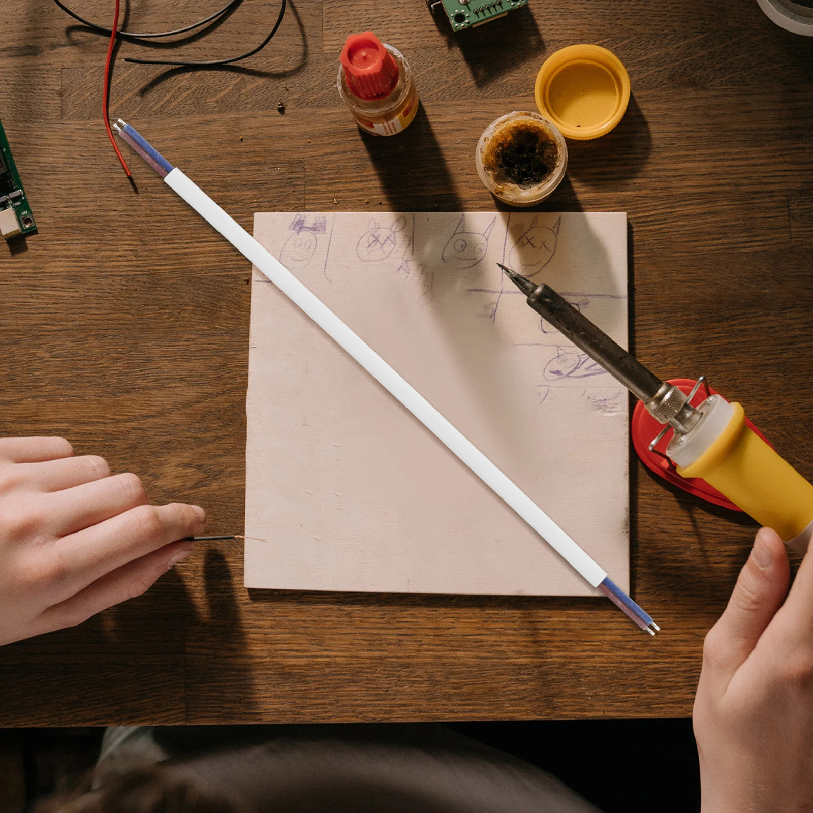 

10pcs Power Input Cable Pure Copper Cores Flat White Sheath For Led Lighting Indoor Use Power Cord Led Input Cable