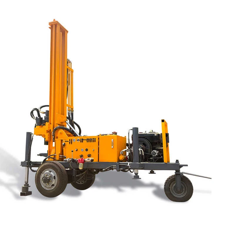 

150M Wheels Hydraulic Water Well Drilling Rig For Deep Borehole Rock Rotary Machine