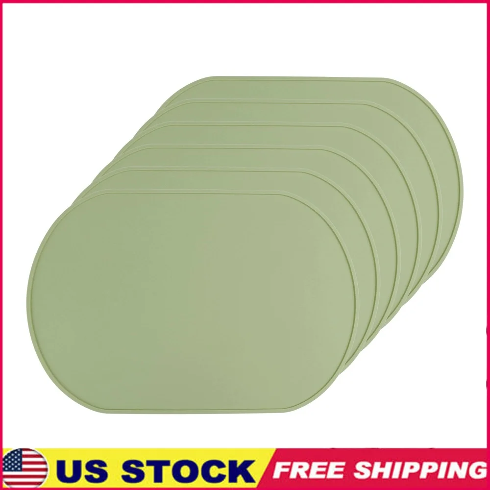 

6 Pack Silicone Placemats Waterproof Non-Slip Table Protectors Easy Clean Durable Kitchen Dining Decor Home Restaurant