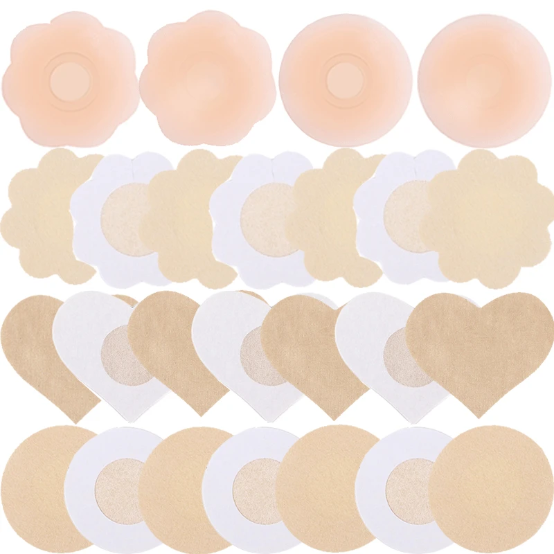 

Women Breast Stickers Invisible Breast Enhancer Tape Nipple Stickers Reusable Bra Nipple Covers Nude Breast Pad