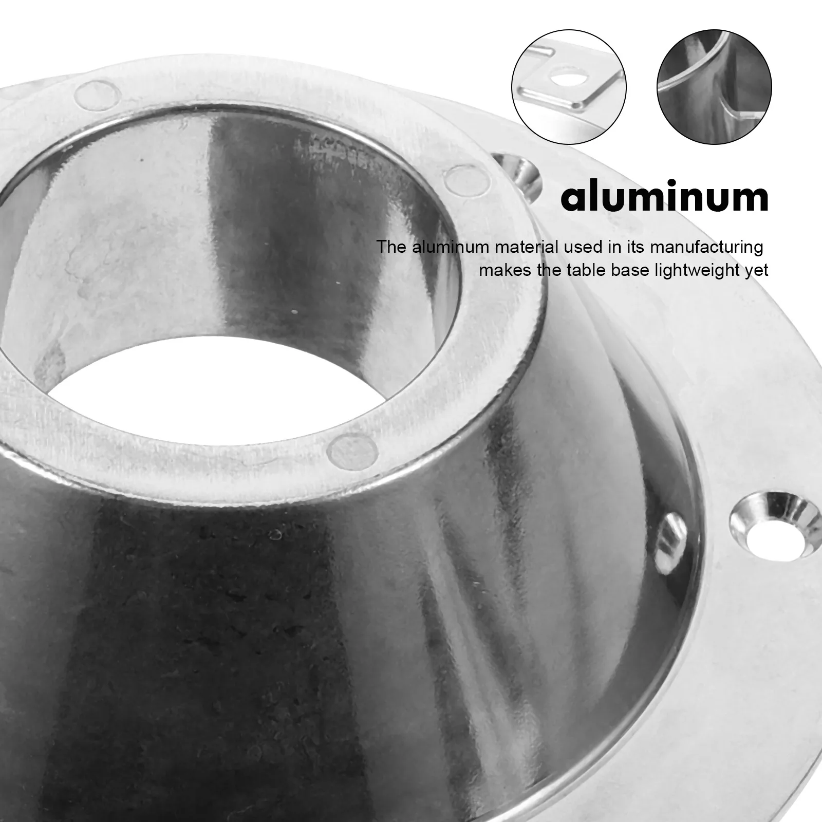 

2pcs Aluminum Table Base for Mount Flange Pedestal Leg Floor Strong Support Fits Standard Tables Accessories Car