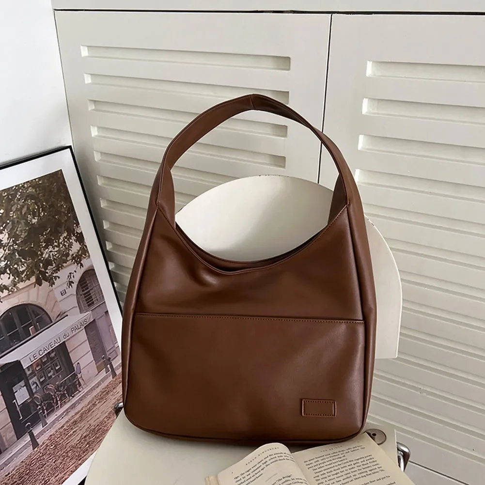 Damska torba Hobo w stylu vintage Modna torba na ramię ze skóry PU Duża pojemność Retro Tote Torebka Miękka torba pod pachę Codzienna torba randkowa