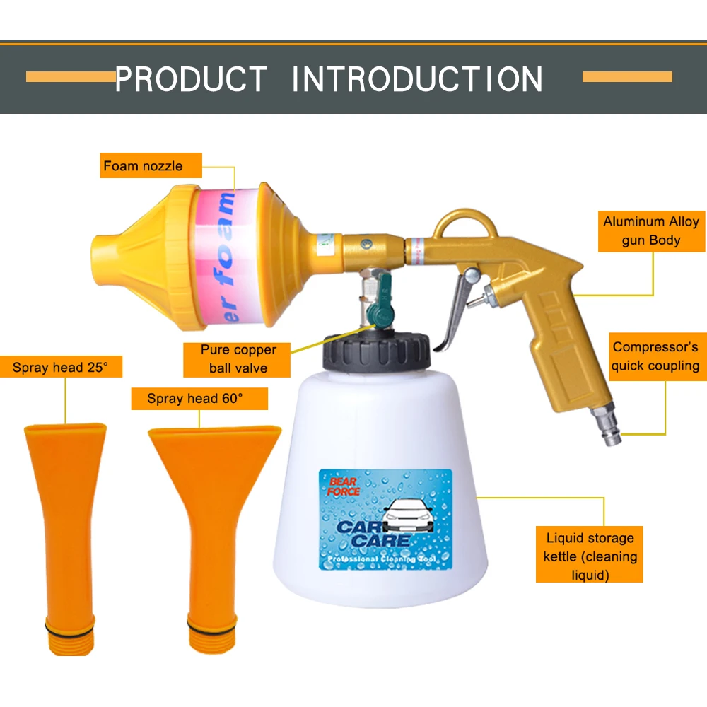 Tornado Pneumatic Air Car Wash Cleaning Foam Gun Foam Sprayer Air Compressor Espuma Tool for Tornador Foam Generator