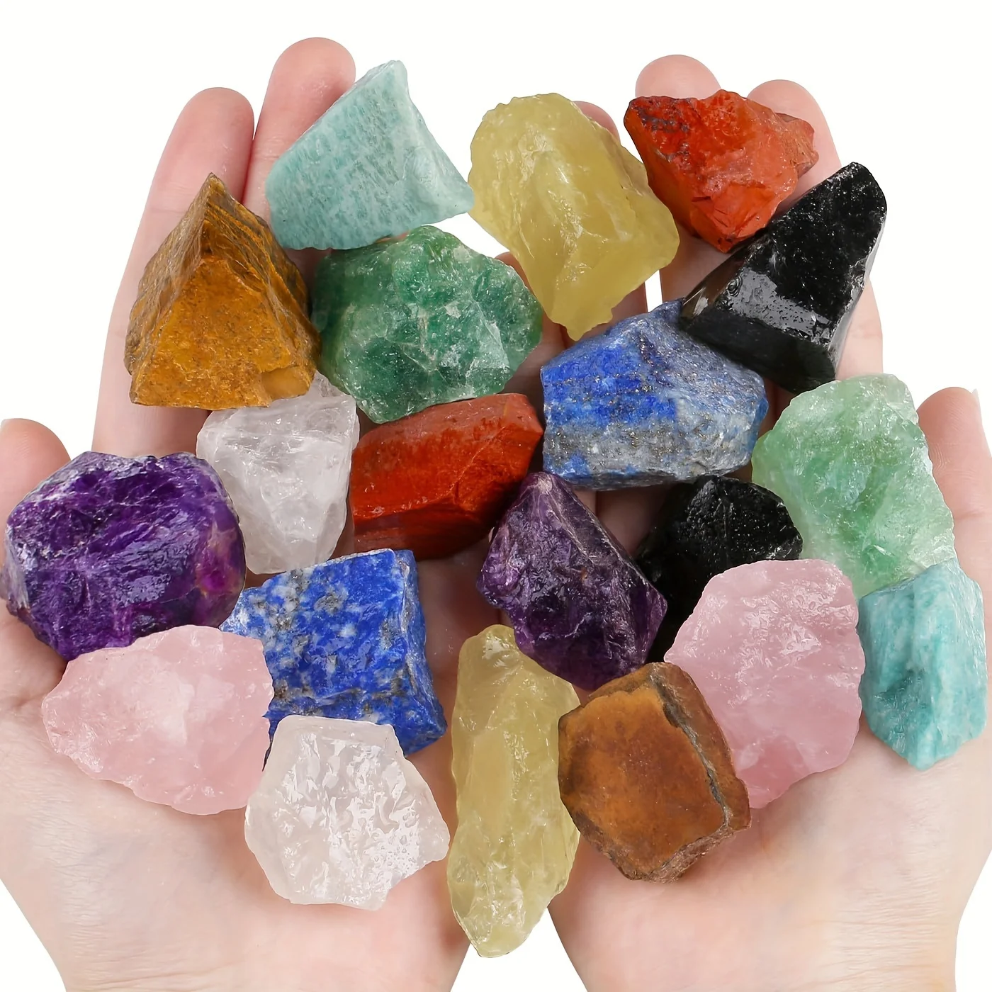 500g Bulk Natural Raw Crystal Stones Assortment - Variety Pack for Tumbling, Fountain Decor, Polishing & Wicca Reiki Healing