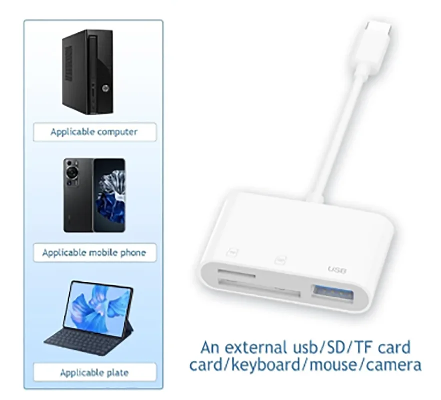 PD 충전용 3 in 1 Type-C 멀티 어댑터 USB 커넥터 Macbook 노트북 iPad Pro HUAWEI Xiaomi 용 SD TF USB 카드 리더기