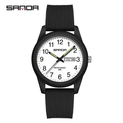 SANDA 6088 6089 Simple Couple Sport Watch Japan Original Battery Quartz Wristwatch Women Men Watches Waterproof Clock New Style