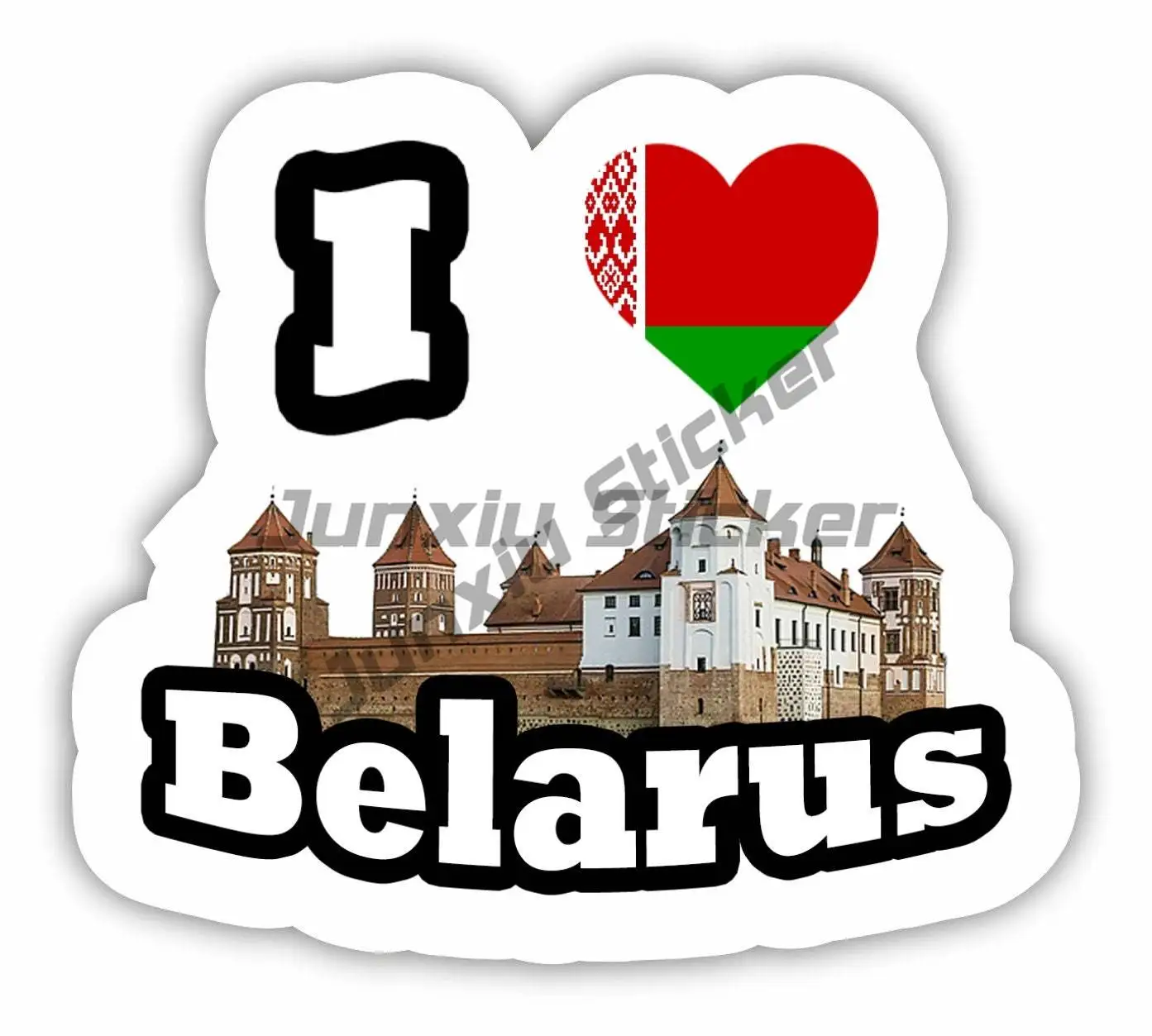 

Love Belarus Waterproof Vinyl Sticker Hrodna Maladzyechna Coat of Arms Seal Belarusian Decal Phone Trunk Truck Accessories