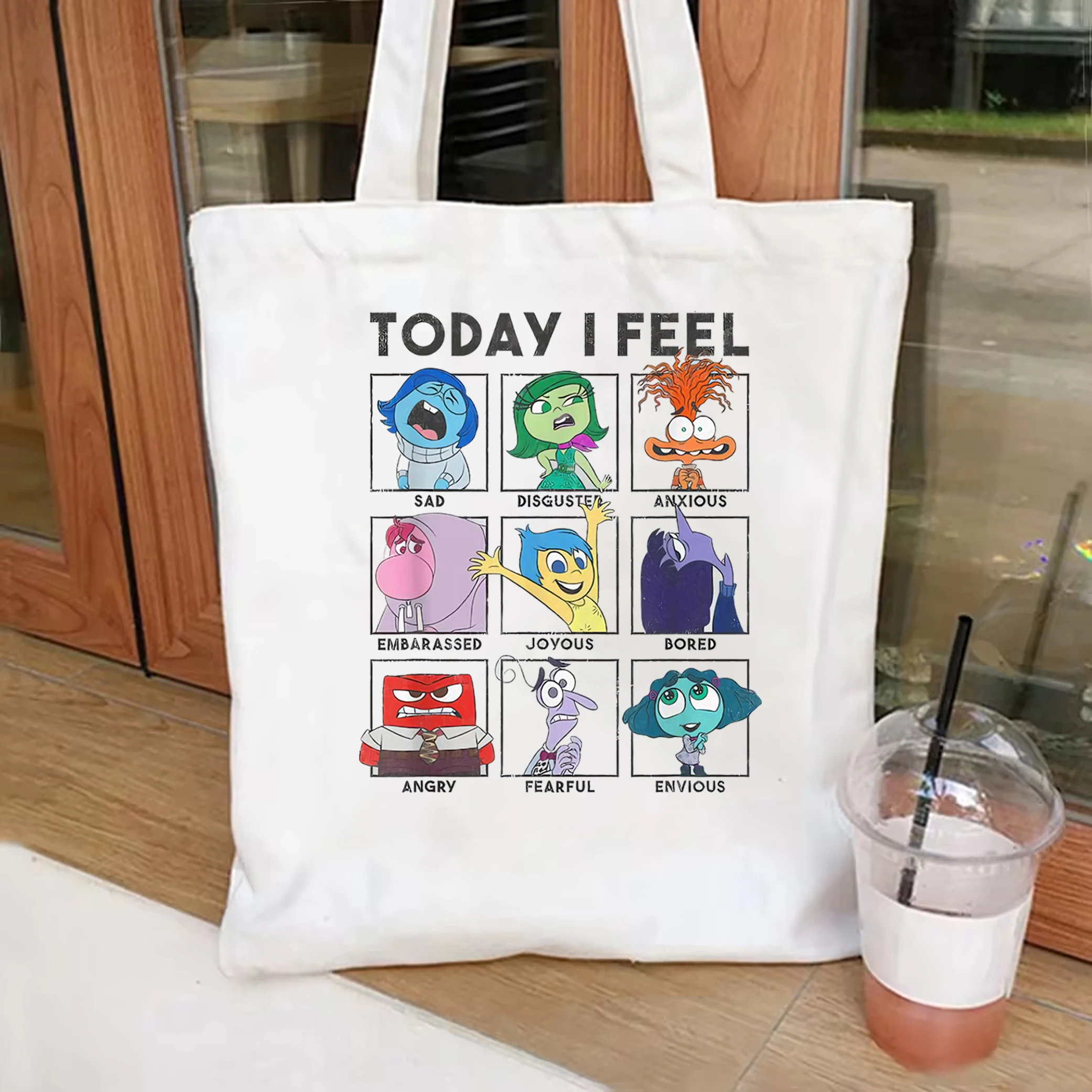 Inside Out 2 Current Mood Anger Joy momanity tote bag Disney Emotions borsa a tracolla salute mentale terapia vocale viaggio a tema