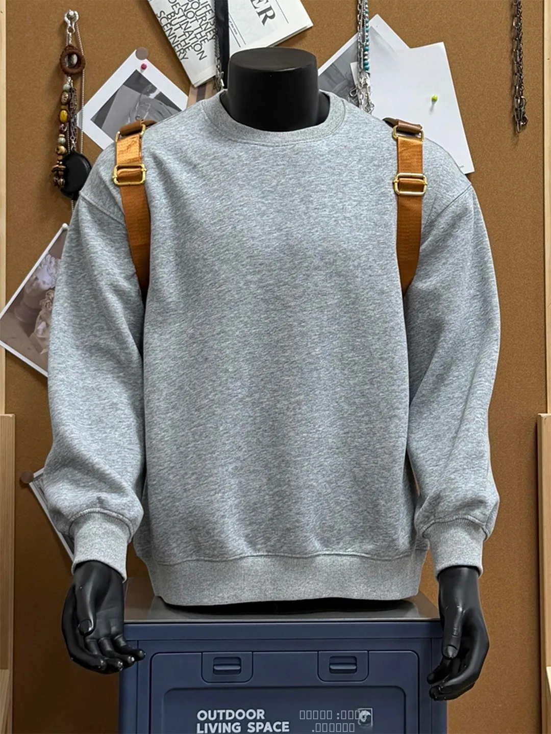 

Мужская толстовка American Style Heavyweight с круглым вырезом, хлопковая, с длинным рукавом, базовая футболка для ношения под одеждой