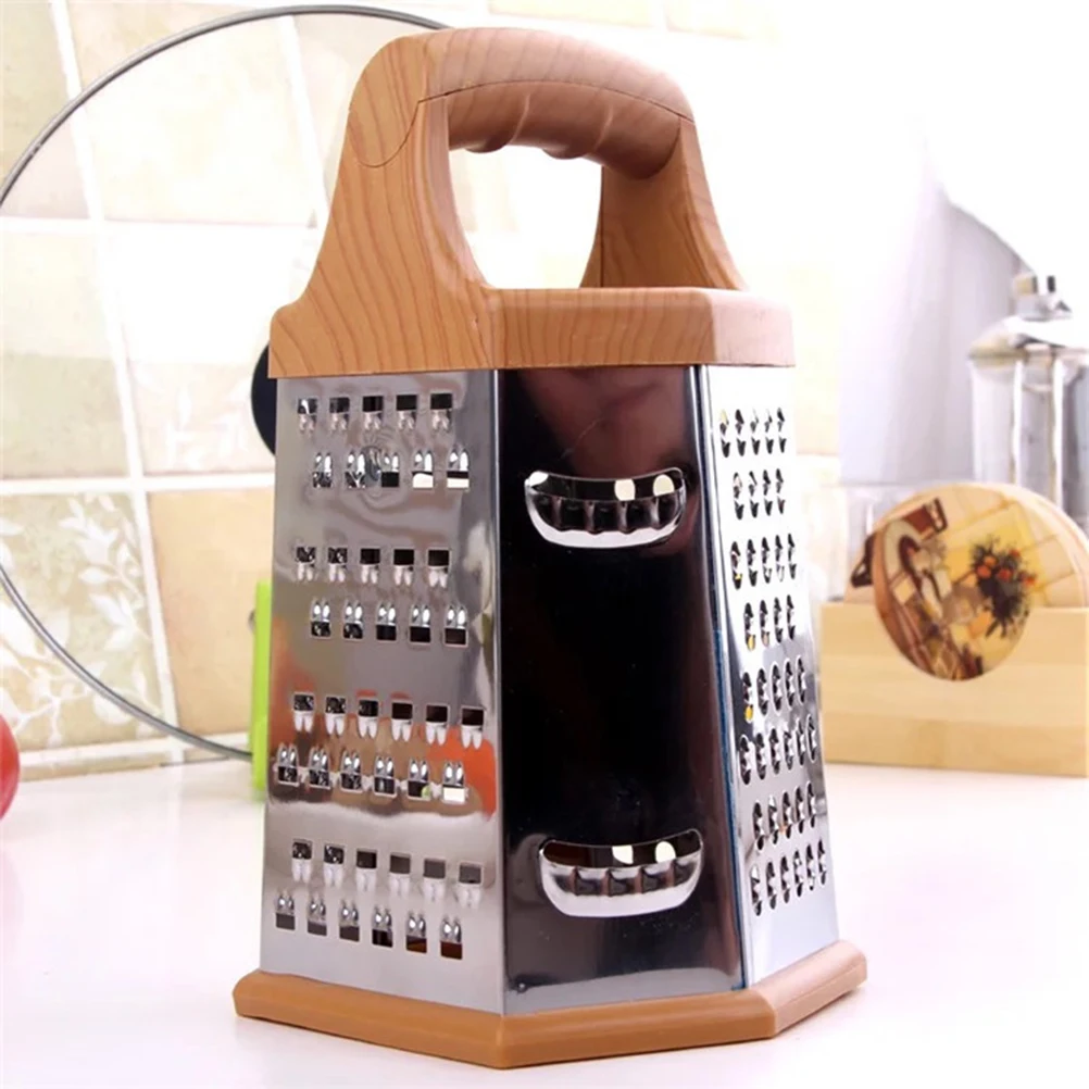 

8 Inch Vegetable Chopper Handheld Mandoline Stainless Steel Mini Grater Kitchen Shredder 6-Sided Design Chop Carrot